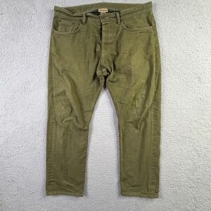 Railcar Spikes X060 Japanese Olive Warp Green Weft Denim Selvedge Jeans Mens 40